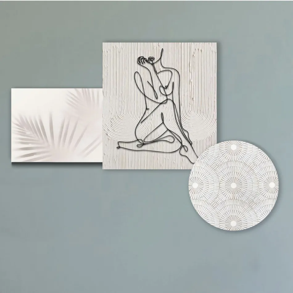 Composição de 3 Painéis com Estilização de Mulher Made in Italy - Kaori Viadurini