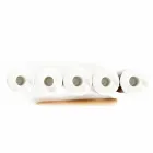 Composição de 3 Castiçais em Mármore Carrara Branco Fabricado na Itália - Astol Viadurini