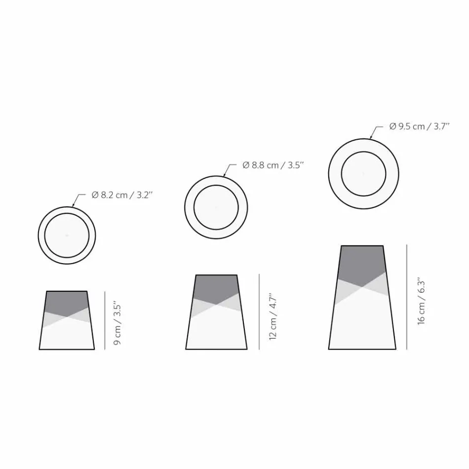 Composição de 3 castiçais modernos em madeira maciça de pinho - branco Viadurini