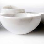Composição de 4 Taças em Mármore Carrara Branco Made in Italy - Cremina Viadurini