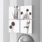 Composição de 4 Painéis com Hortênsias, Allium e Thypha Made in Italy - Cálculo Viadurini