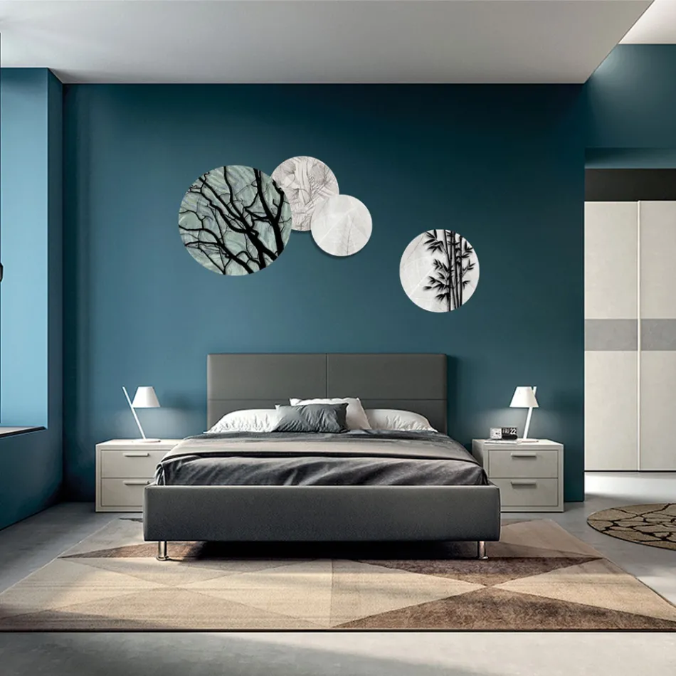 Composição de 4 Painéis Redondos Feitos com Laser Made in Italy - Maeko Viadurini