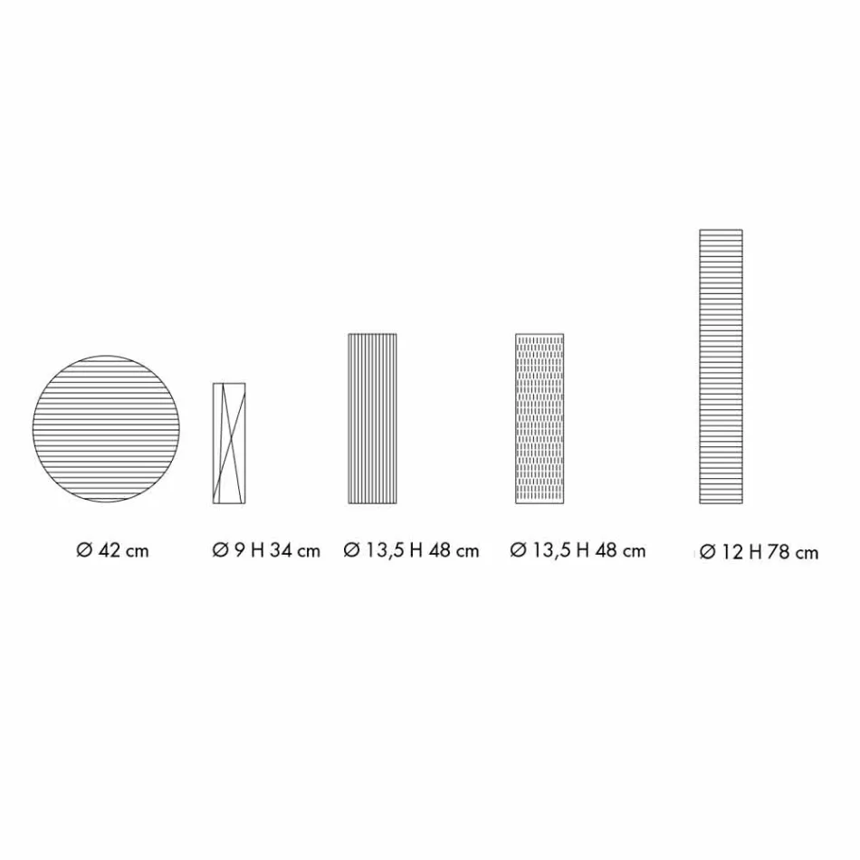 Composição de 4 Vasos e Centro em Porcelana Pintada à Mão - Liberio Viadurini
