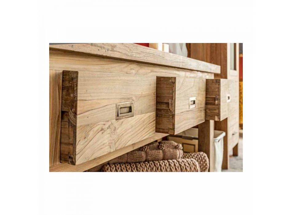 Composição de móveis de banheiro modernos em madeira maciça de teca - penico Viadurini