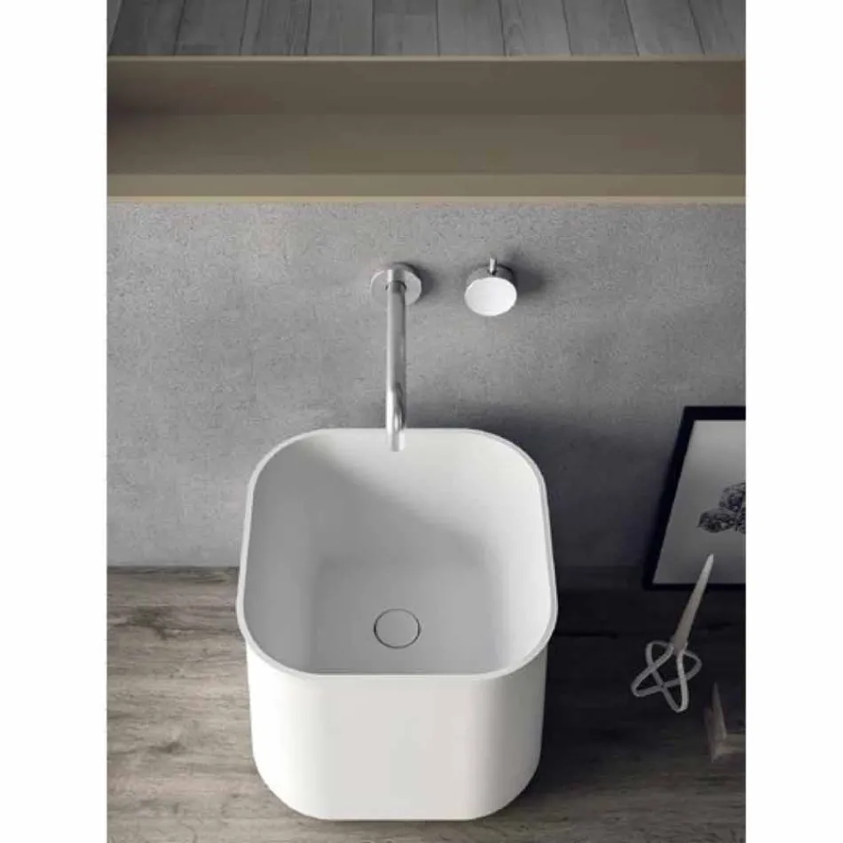 Composição de móveis de banheiro modernos, design suspenso feito na Itália - Callisi6 Viadurini