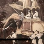 Composição de Pinturas em Madeira com Estampa de Elefante Fabricadas na Itália - Patagônia Viadurini
