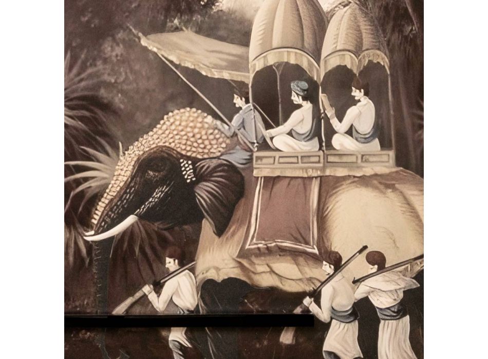 Composição de Pinturas em Madeira com Estampa de Elefante Fabricadas na Itália - Patagônia Viadurini
