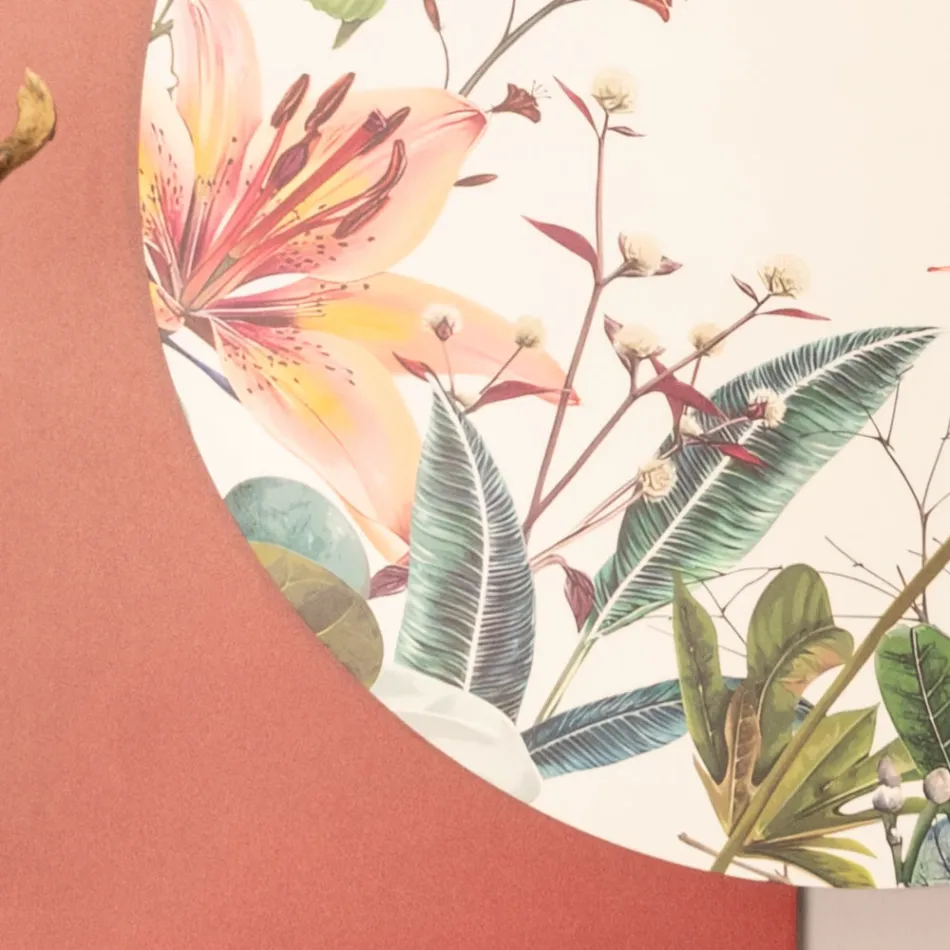 Composição de pinturas em madeira com estampas de borboletas e flores feitas na Itália - Equador Viadurini