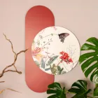 Composição de pinturas em madeira com estampas de borboletas e flores feitas na Itália - Equador Viadurini