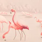 Composição de pinturas em madeira com estampa de flamingo fabricadas na Itália - Bahamas Viadurini