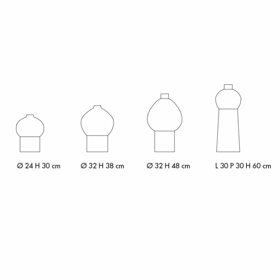 Composição de Vasos Cerâmicos Decorativos, Design Moderno - Positano Viadurini