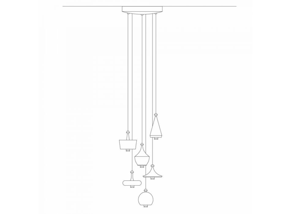 Lâmpadas da suspensão da composição - Lustrini Aldo Bernardi Viadurini