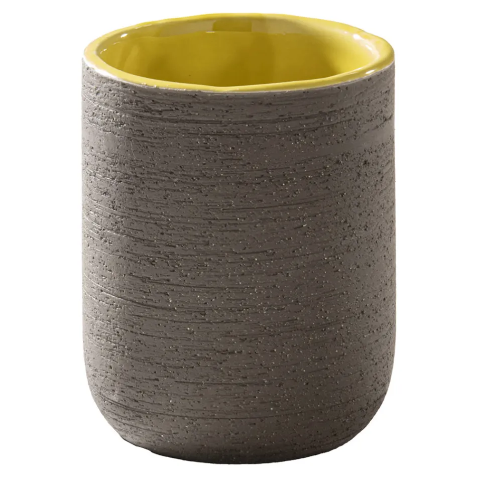 Composição de armário de banheiro amarelo com acessórios incluídos - Carolie Viadurini