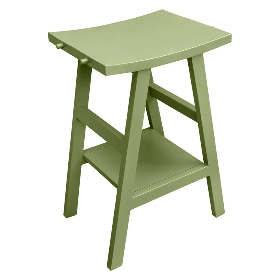 Composição de armário de banheiro com piso verde e acessórios esmaltados - Maryse Viadurini