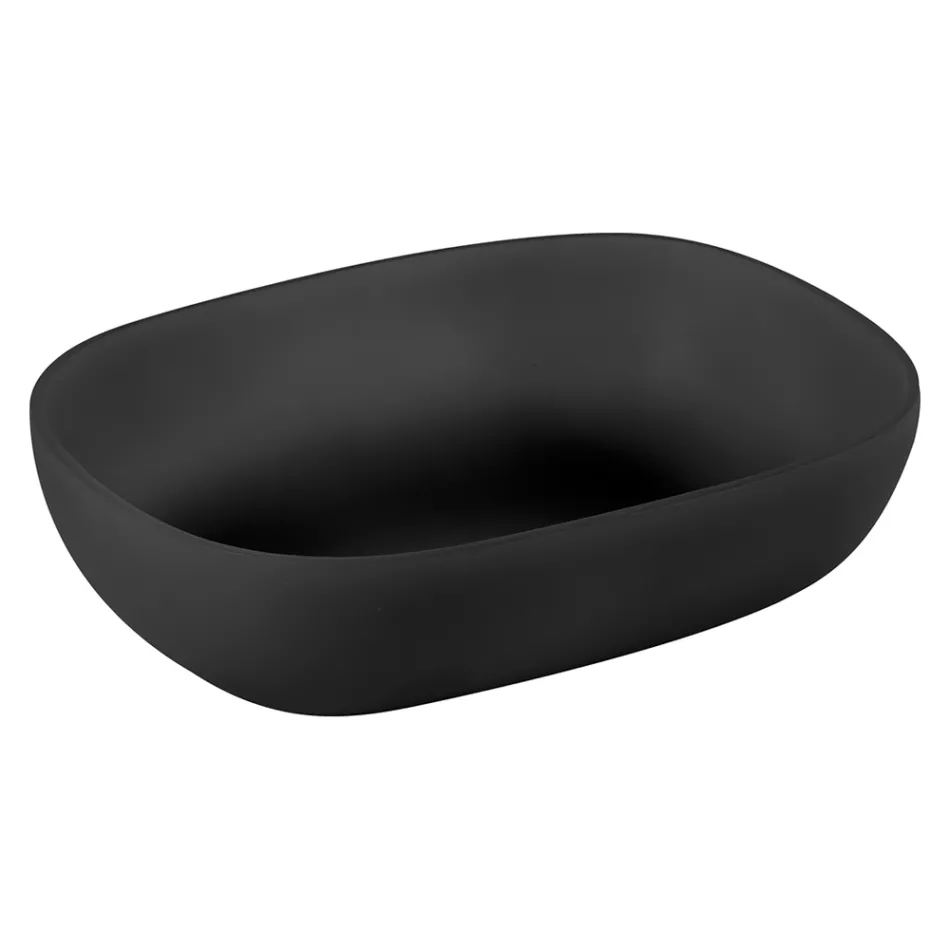 Composição de armário de banheiro preto com prateleira grande e acessórios - Patryk Viadurini