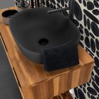 Composição de armário de banheiro preto com prateleira grande e acessórios - Patryk Viadurini