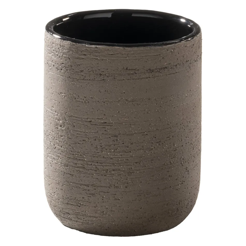 Composição de armário de banheiro de bancada preta com acessórios incluídos - Carolie Viadurini