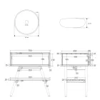 Composição de armário de banheiro de bancada preta com acessórios incluídos - Carolie Viadurini