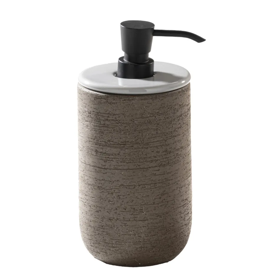 Composição de móveis de banheiro com pia de barro e acessórios - Carolie Viadurini