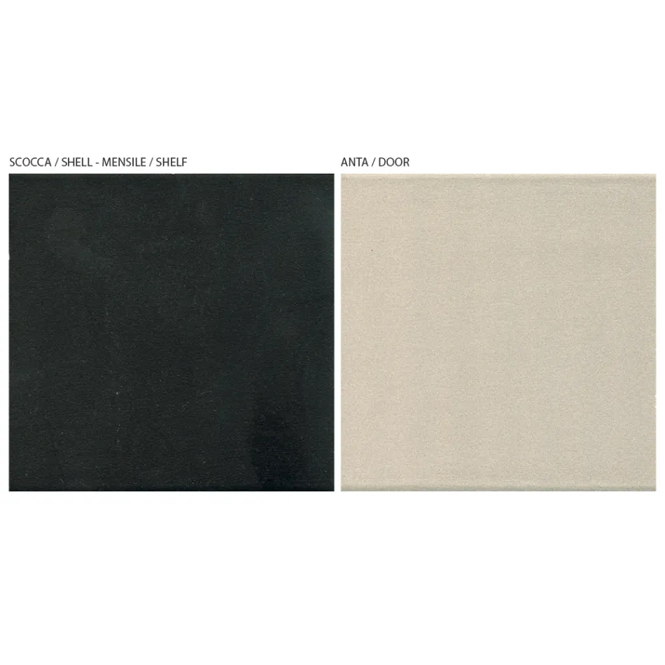 Composição dos móveis de parede da sala em Mdf Made in Italy - Malene Viadurini