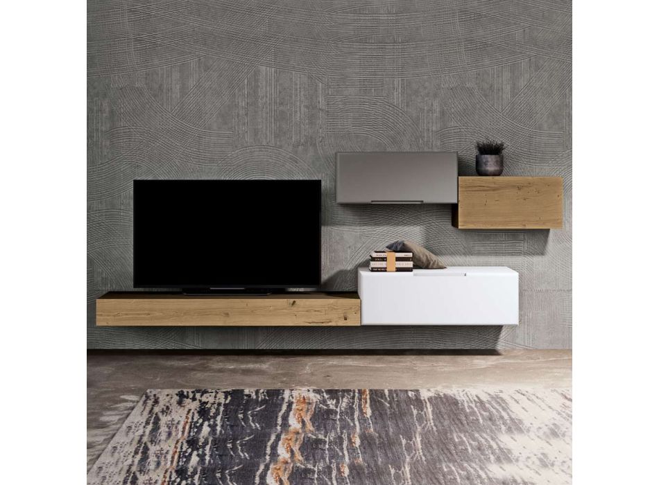 Composição dos móveis da sala e móvel de TV em MDF Made in Italy - Hedda Viadurini