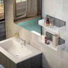 Banheiro de móveis de madeira de composição feito na Itália Forlì Viadurini