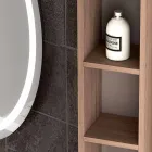 Composição de móveis de banheiro suspensos em design de madeira made Itália Gênova Viadurini