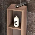 Composição de móveis de banheiro suspensos em design de madeira made Itália Gênova Viadurini