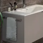 Composição de móveis de banheiro suspensos em design de madeira made Itália Gênova Viadurini