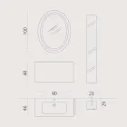 Composição de móveis de banheiro suspensos em design de madeira made Itália Gênova Viadurini