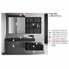 Composição para Banheiro Suspenso e Design Moderno Made in Italy - Farart9 Viadurini