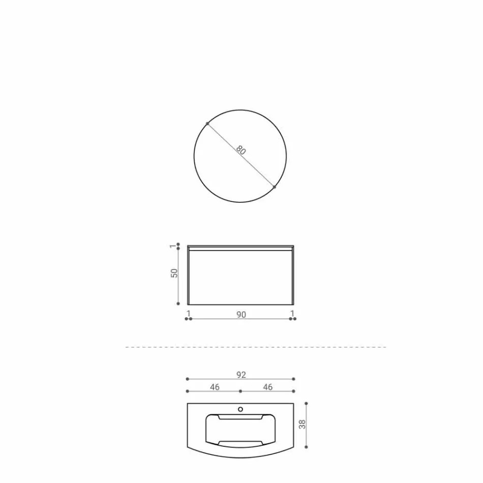 Composição para Banheiro Suspenso de Design Moderno Fabricado na Itália - Callisi11 Viadurini