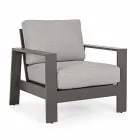 Composição da sala de estar externa em alumínio com almofadas de tecido - Yoshi Viadurini