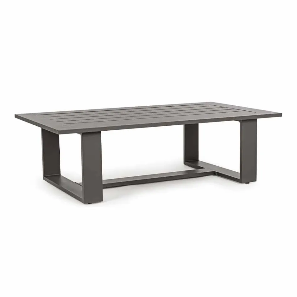 Composição da sala de estar externa em alumínio com almofadas de tecido - Yoshi Viadurini