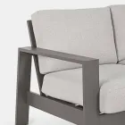 Composição da sala de estar externa em alumínio com almofadas de tecido - Yoshi Viadurini