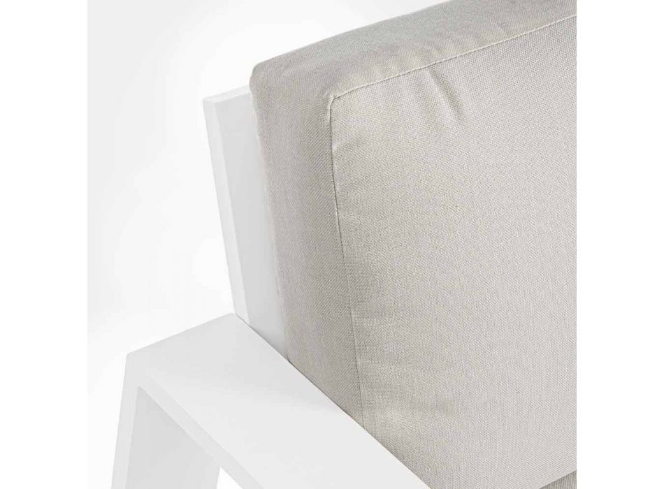 Composição da sala de estar externa em alumínio com almofadas de tecido - Yoshi Viadurini
