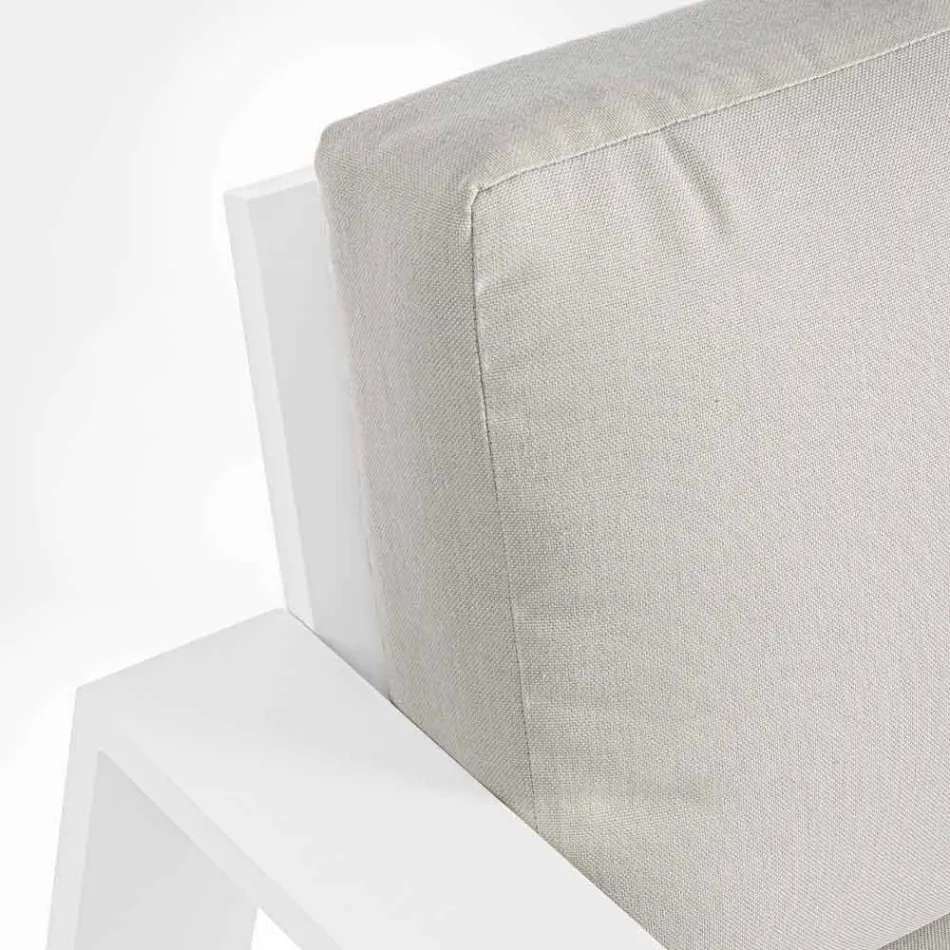 Composição da sala de estar externa em alumínio com almofadas de tecido - Yoshi Viadurini