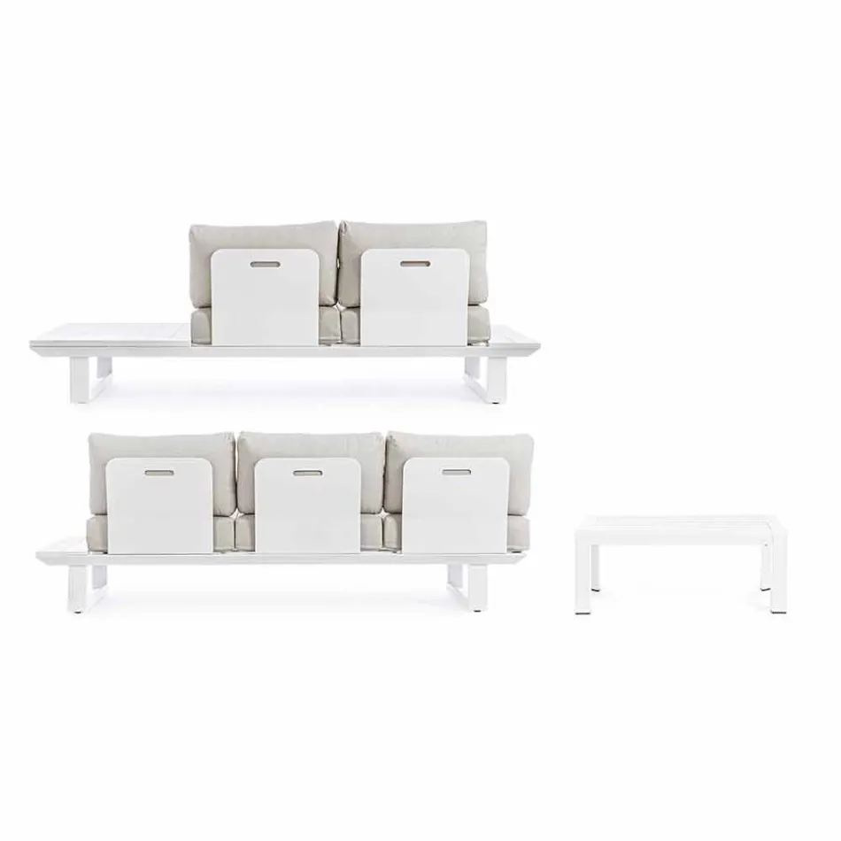 Composição de Sala de Estar Externa em Tecido Alumínio e Homemotion - Francine Viadurini