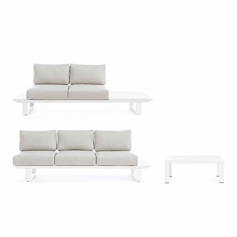 Composição de Sala de Estar Externa em Tecido Alumínio e Homemotion - Francine Viadurini