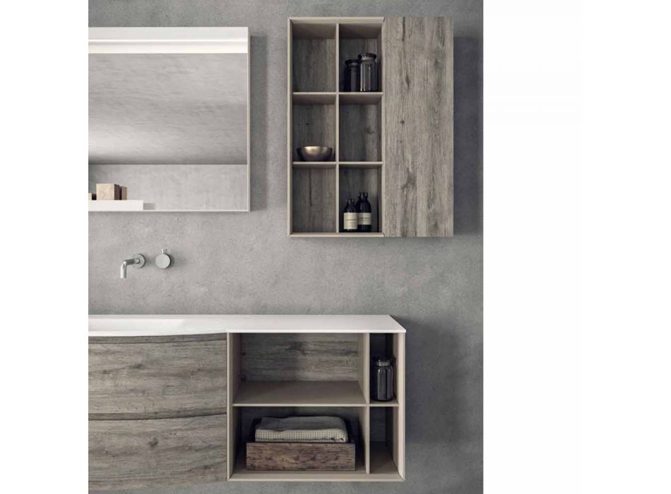Composição de design suspenso, móveis de banheiro de design moderno - Callisi5 Viadurini