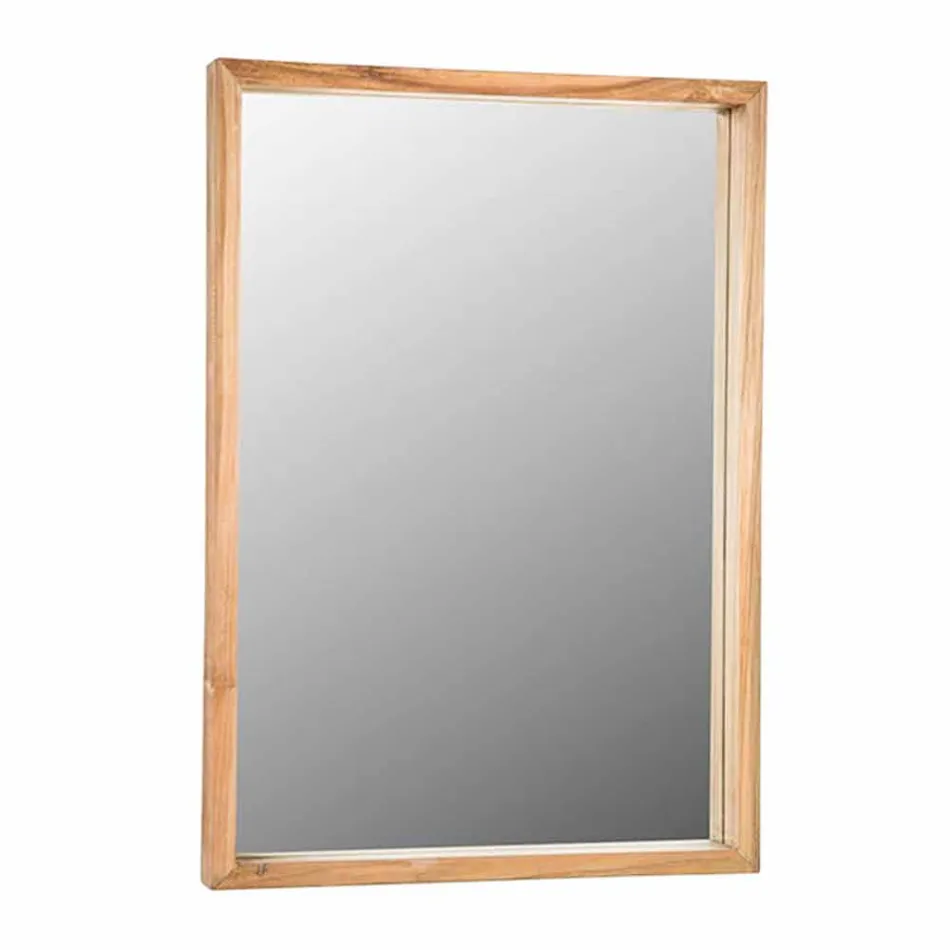 Composição suspensa de móveis de banheiro em madeira teca moderna - Kristi Viadurini