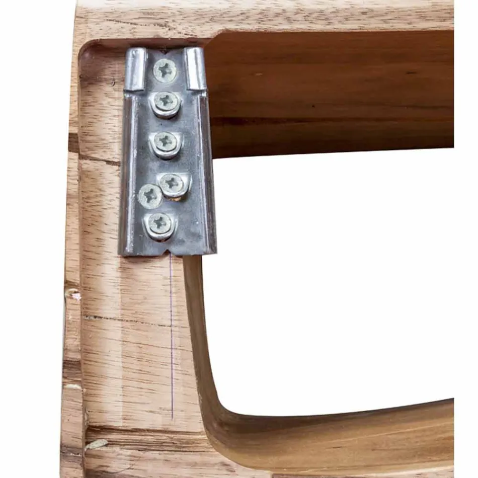 Composição suspensa de móveis de banheiro em madeira teca moderna - Kristi Viadurini