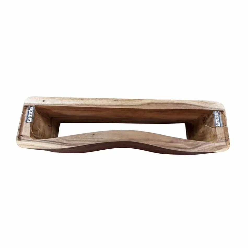 Composição suspensa de móveis de banheiro em madeira teca moderna - Kristi Viadurini