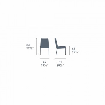 Cadeira de polipropileno design Connubia Calligaris Academy, 2 peças