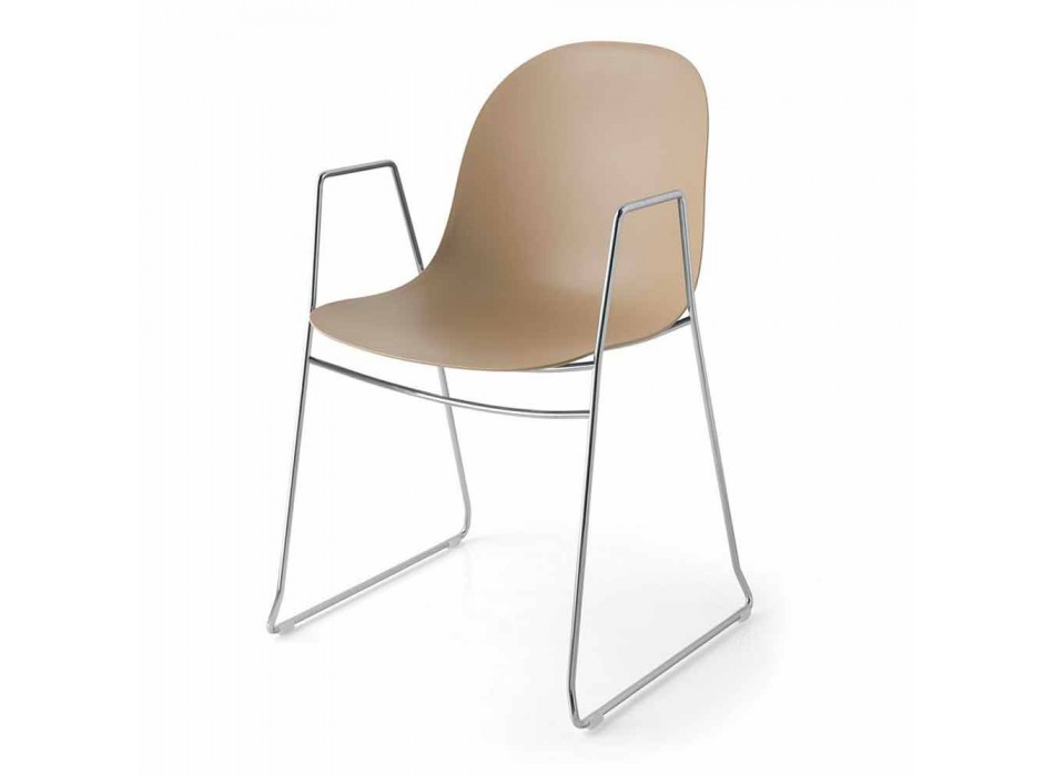 Cadeira moderna Connubia Calligaris Academy em polipropileno, 2 peças