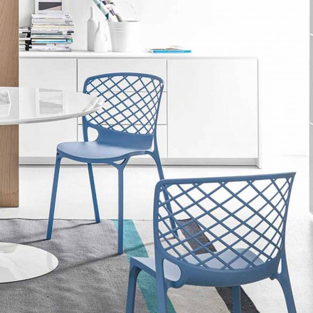Cadeira de cozinha Connubia Calligaris Gamera design moderno, 2 peças Viadurini