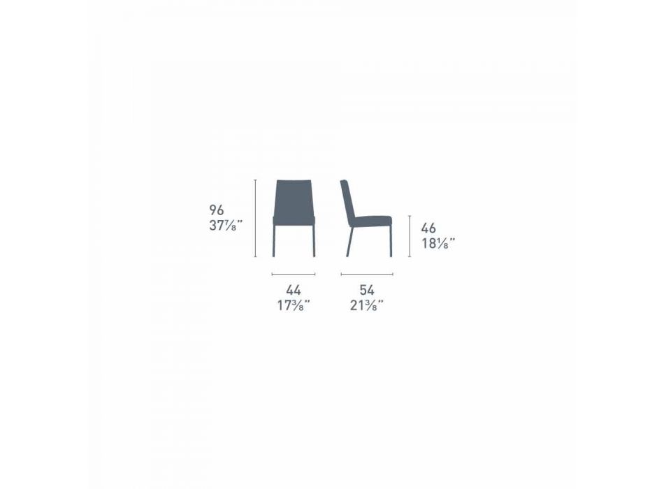 Tecido moderno Connubia Calligaris Garda e cadeira de metal, 2 peças Viadurini