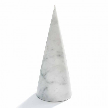 Cone decorativo grande em mármore branco de Carrara fabricado na Itália - Connu Viadurini