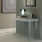 Console extensível de design moderno com pés de vidro temperado Miss Viadurini