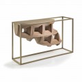 Mesa de console design de luxo Pardo em madeira maciça de nogueira e metal